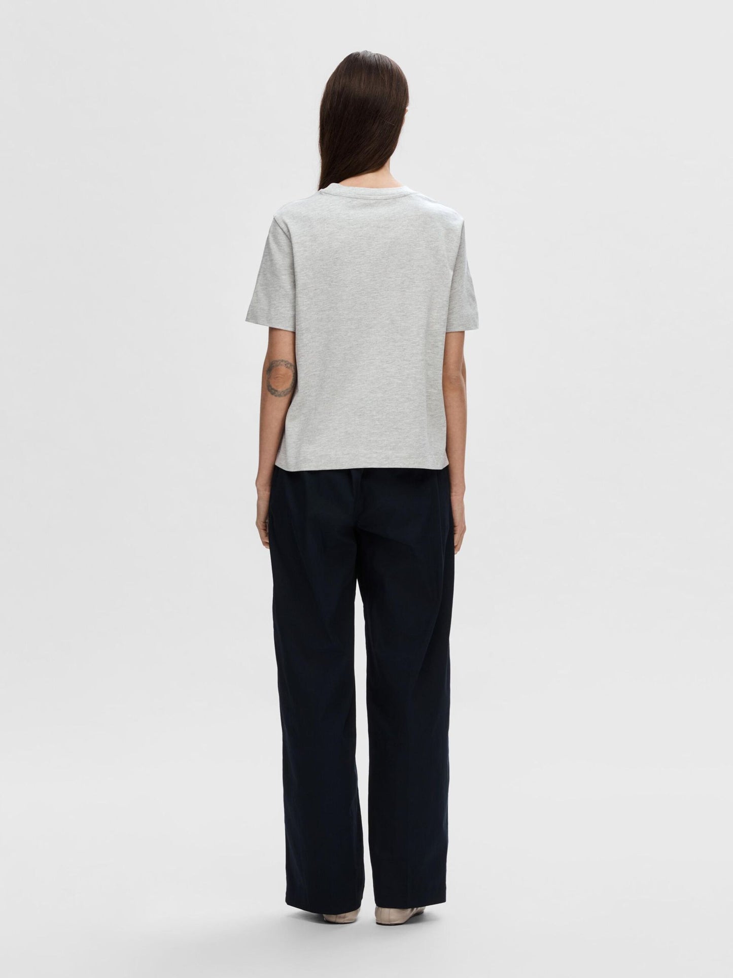 Boxy tee Light grey melange