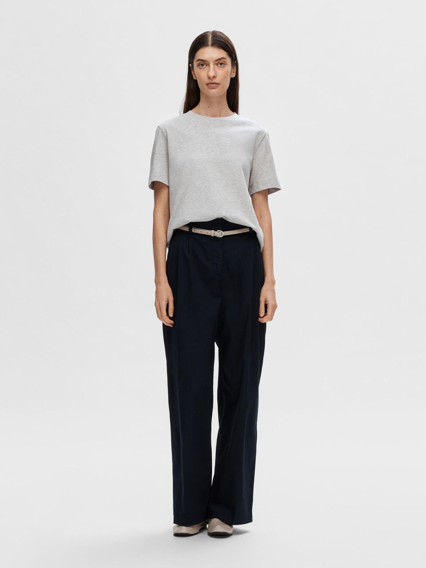Boxy tee Light grey melange