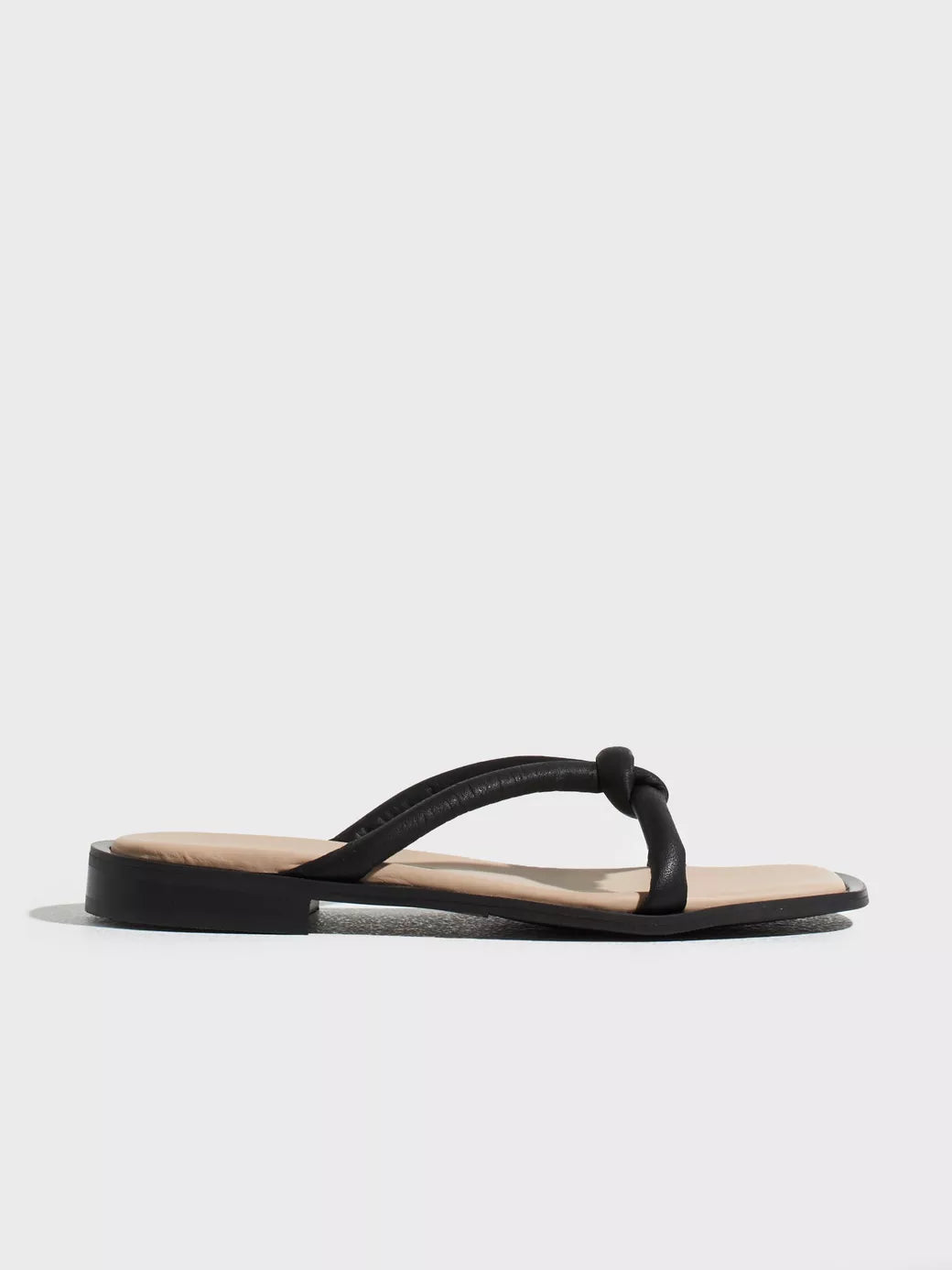 Sara Padded Leaterh Slider Black