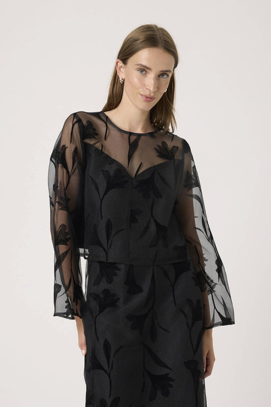 Philomena blouse LS Black