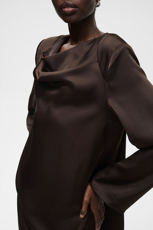 Olive short dress Chocolate brown