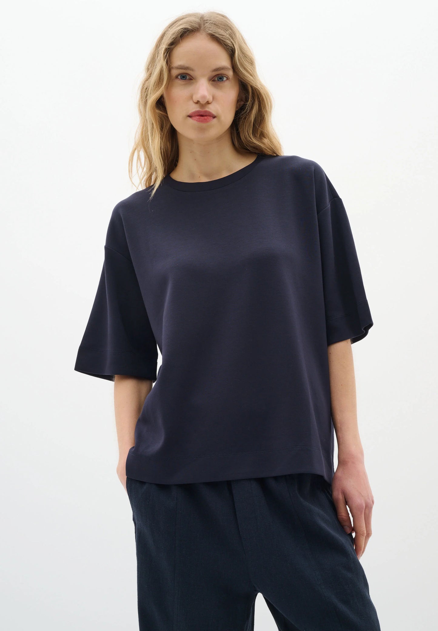 Pannie oversize T-shirt melange Marine blue
