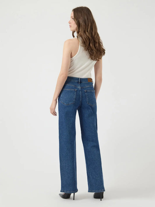 Rosie HW straight jeans Medium blue denim