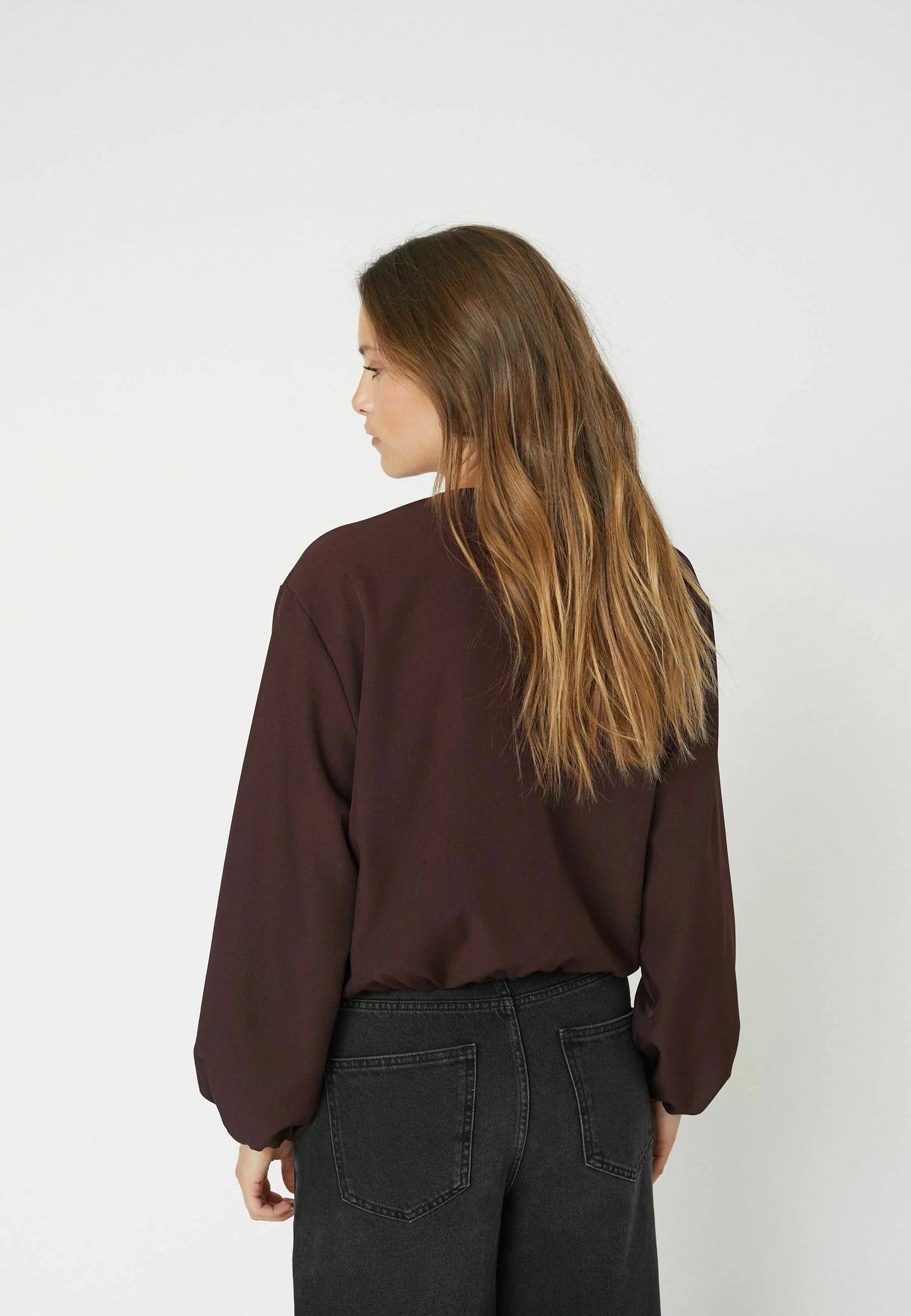 Luna balloon zip jacket Winered