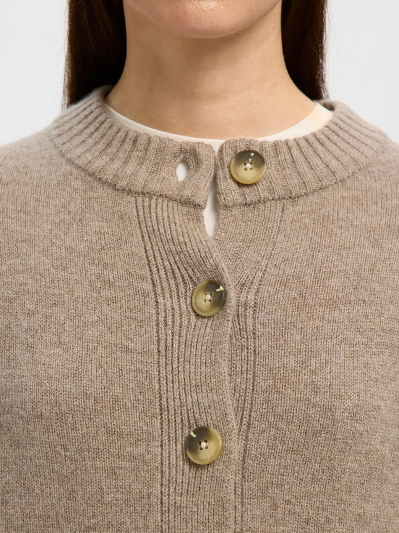 Cille cashmere blend cardigan Irish cream