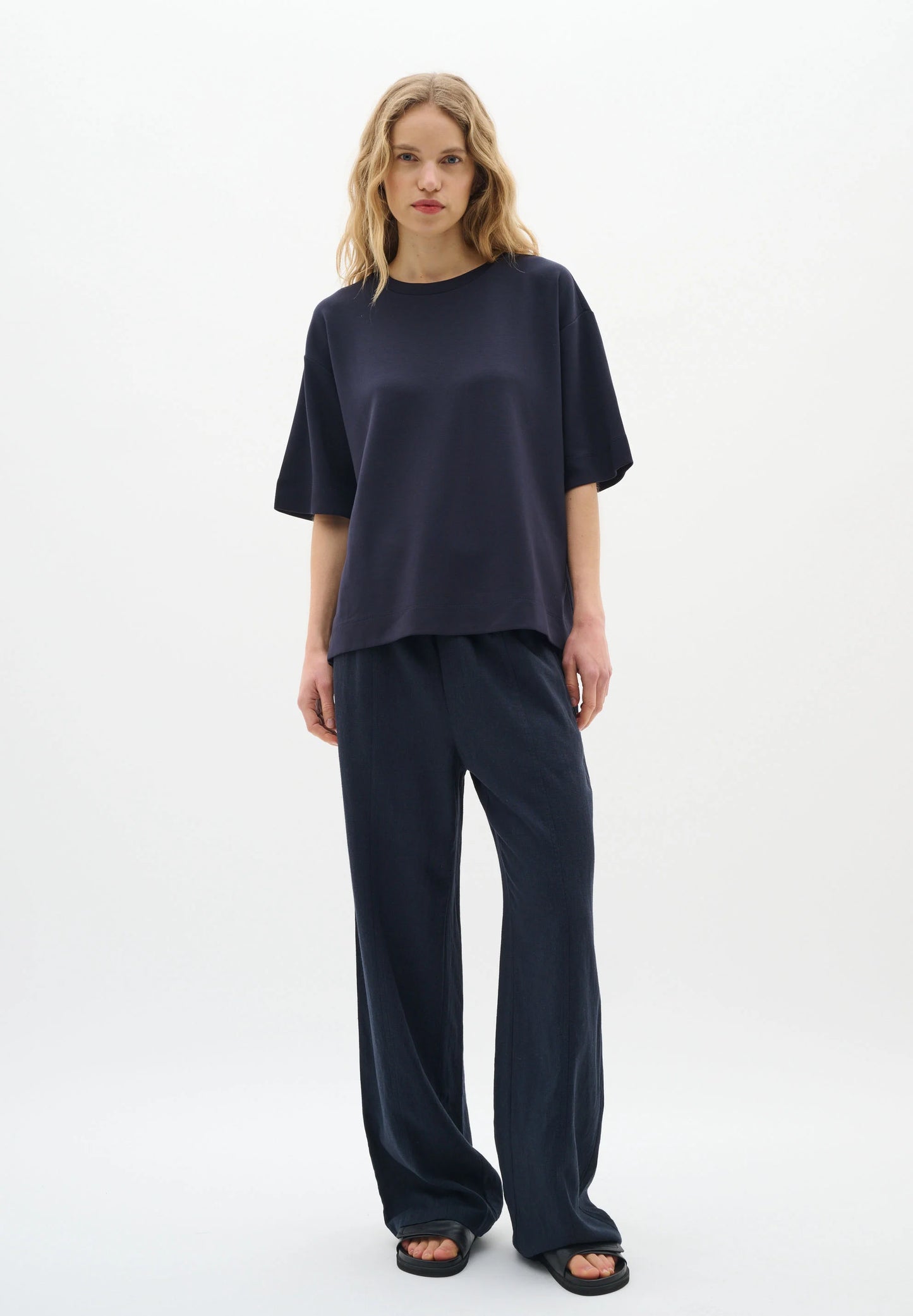 Pannie oversize T-shirt melange Marine blue