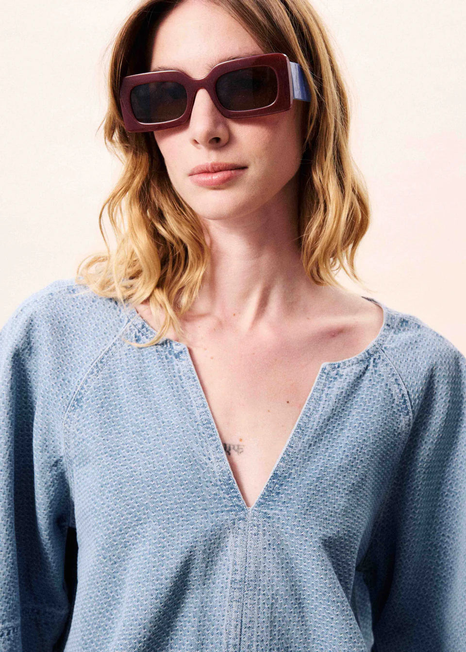 Citrine blouse Bleu clair