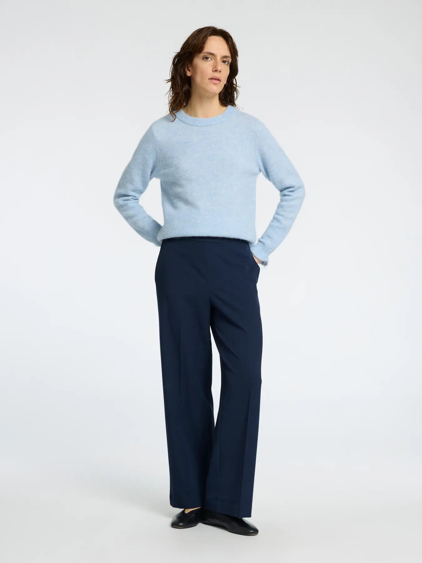 Emma-Tara Wide Pant Dark Sapphire