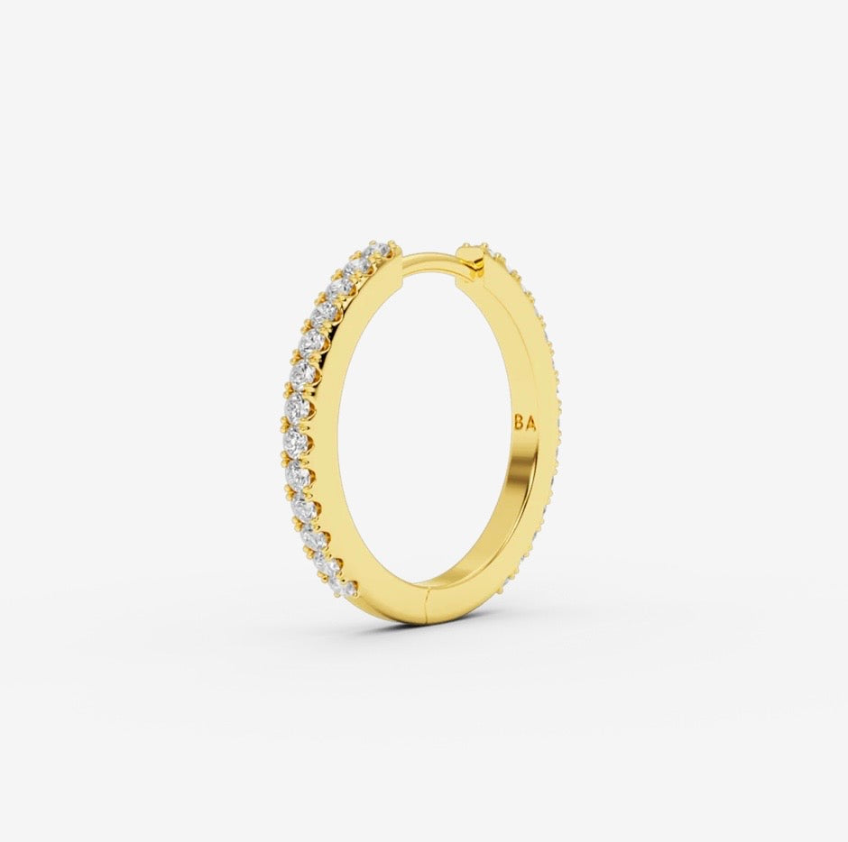 Ivy diamond hoop M 20mm Gold diamond