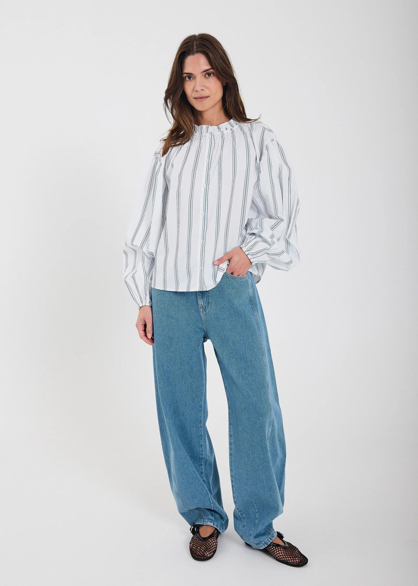 Kenzie barrel jeans Medium blue denim