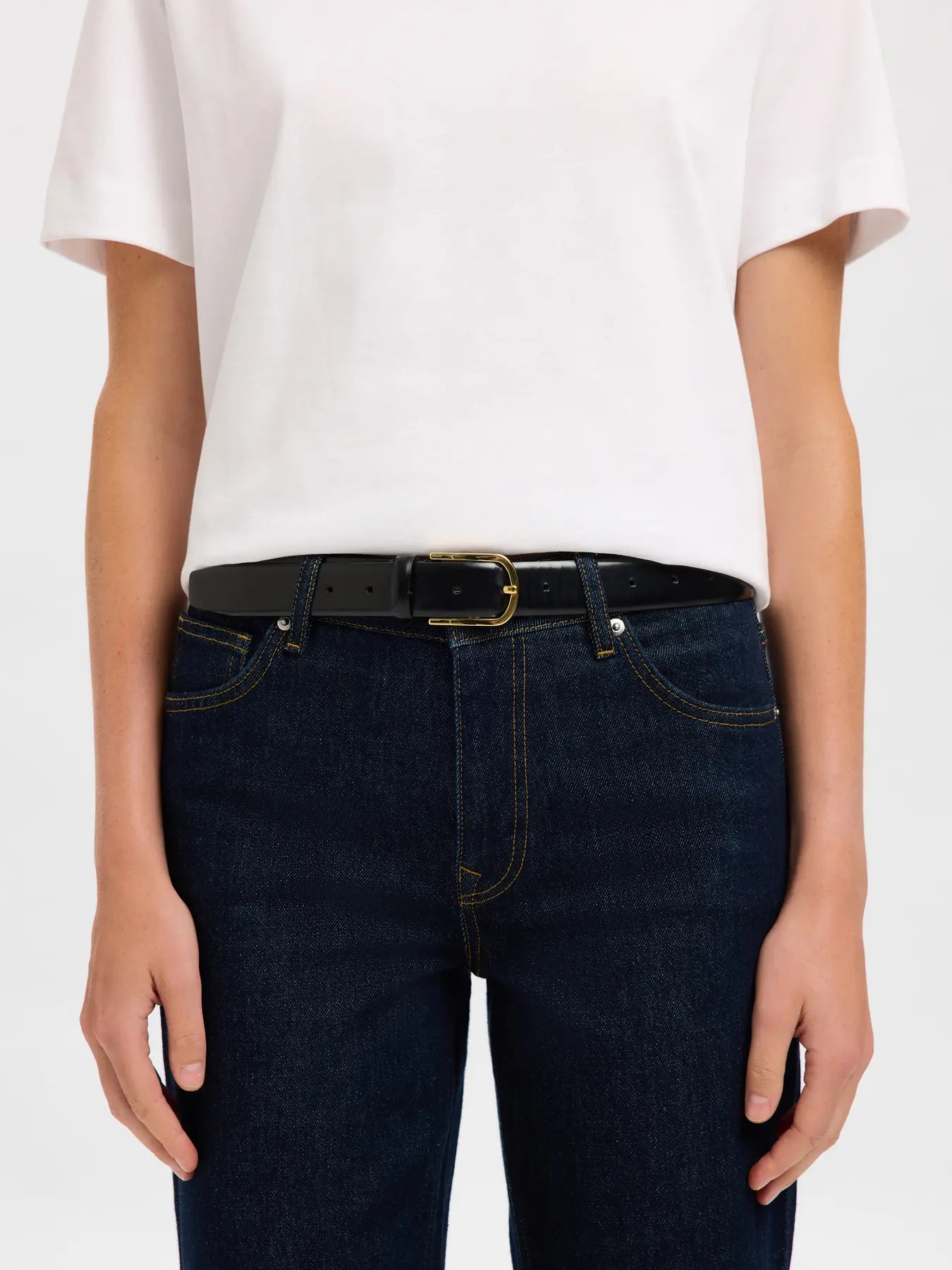 Fiona leather belt Black