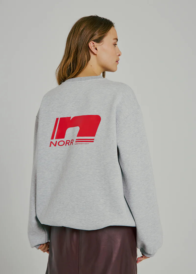 Daphine sweat top Light grey/ Red