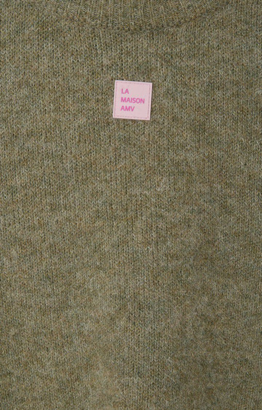 Pull ample col bateau + logo Leza