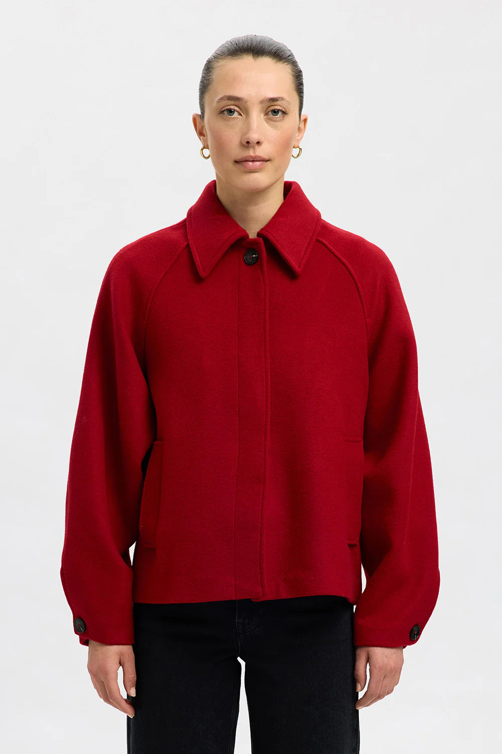 Liva wool blend jacket Equestrian red