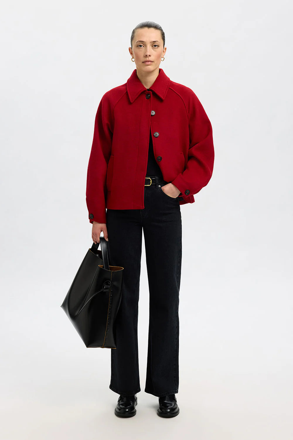 Liva wool blend jacket Equestrian red