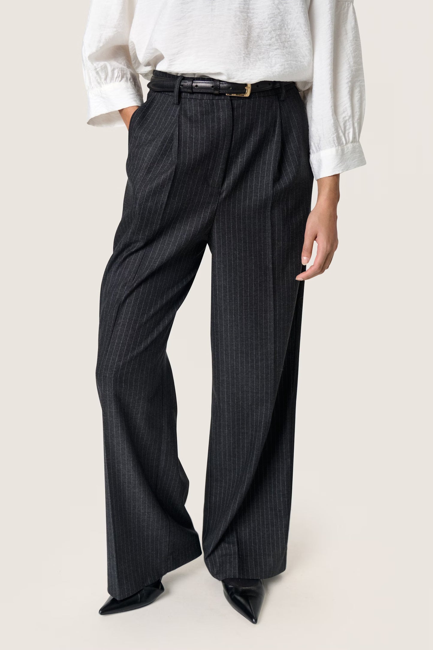 Malodi pants Grey melange pin stripe