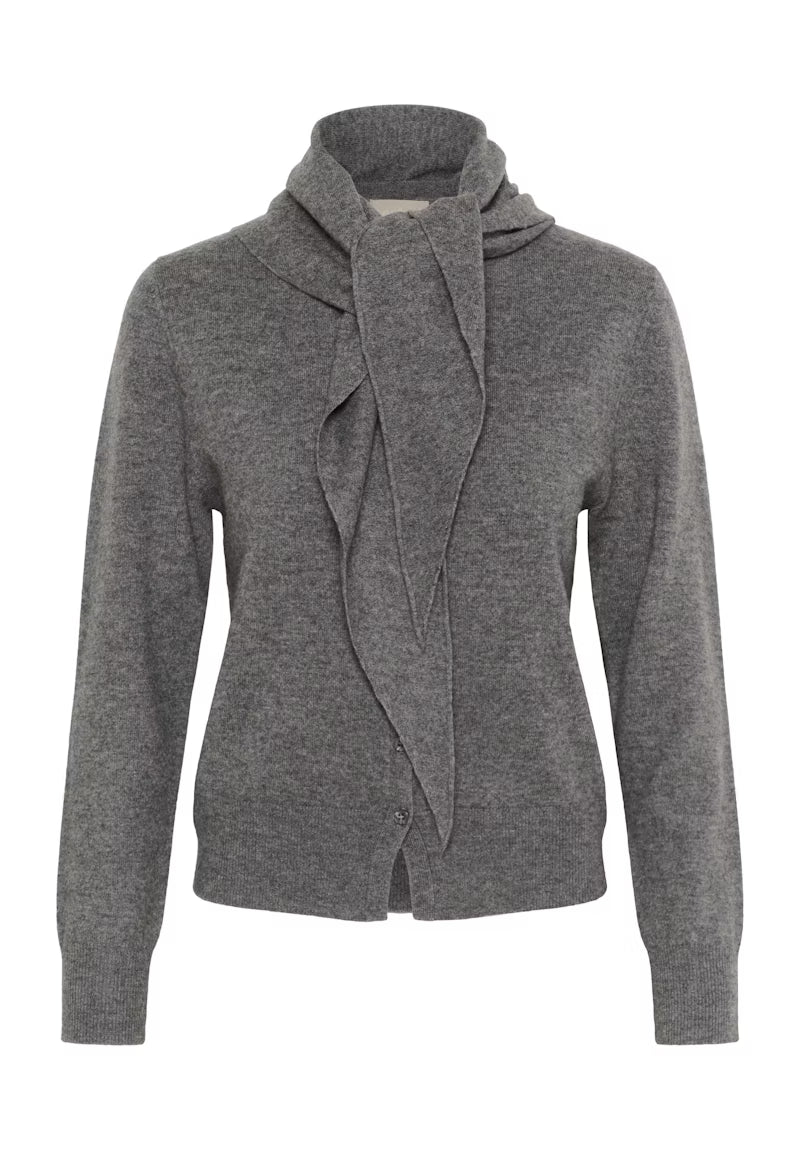 Molina scarf cardigan Grey melange