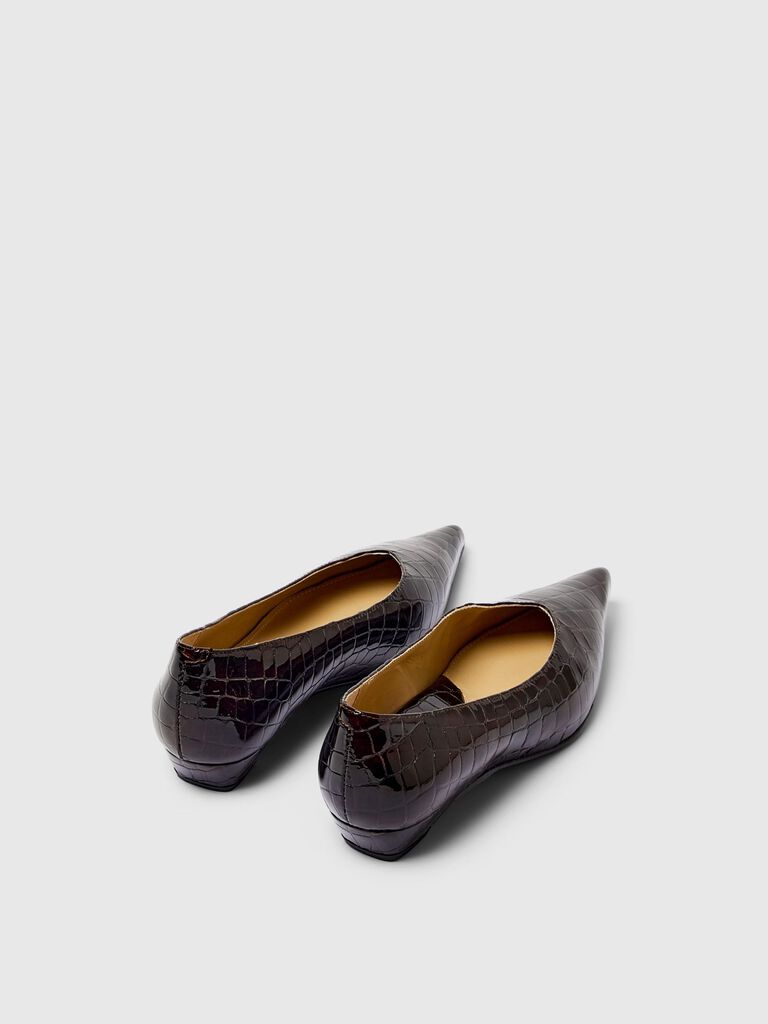 Isla leather pump Fig Croco