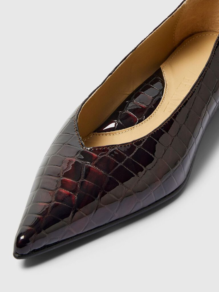 Isla leather pump Fig Croco