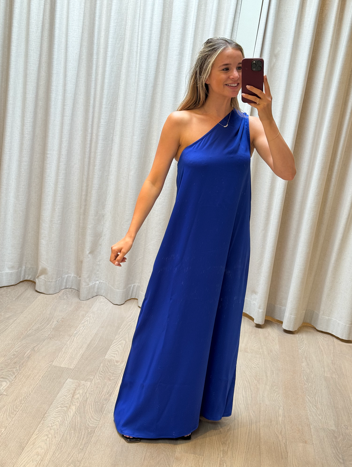 One Shoulder Dress Bleu Royal