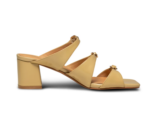 Hanna buckle mule leather Beige