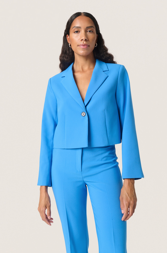 Cropped blazer blue