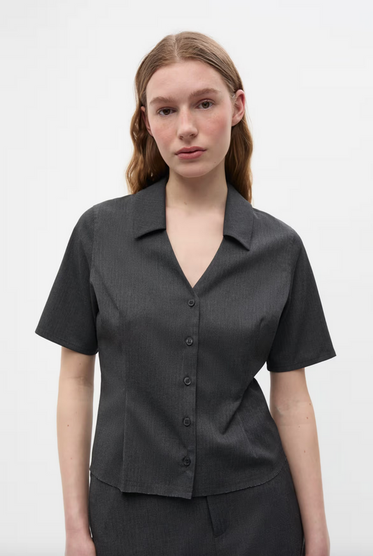 Alessia SS shirt Dark grey melange