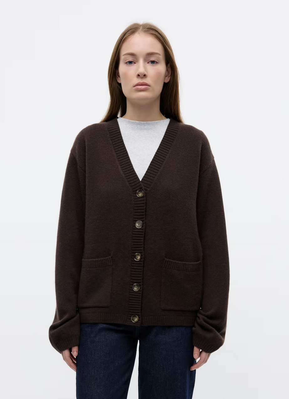 Elise LS cardigan Chocolate torte