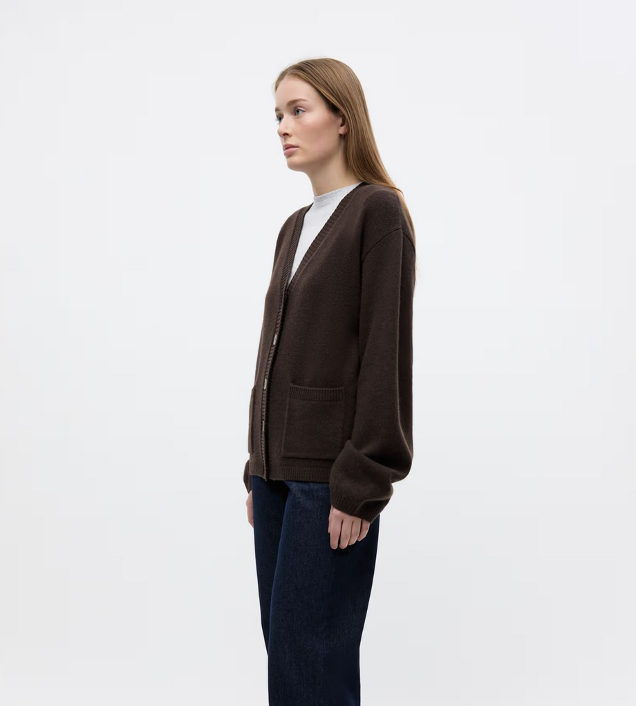 Elise LS cardigan Chocolate torte