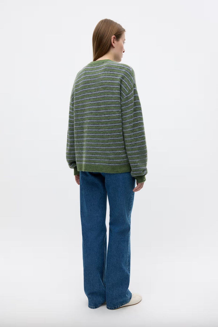 Ada LS knit stripe Chive stripe