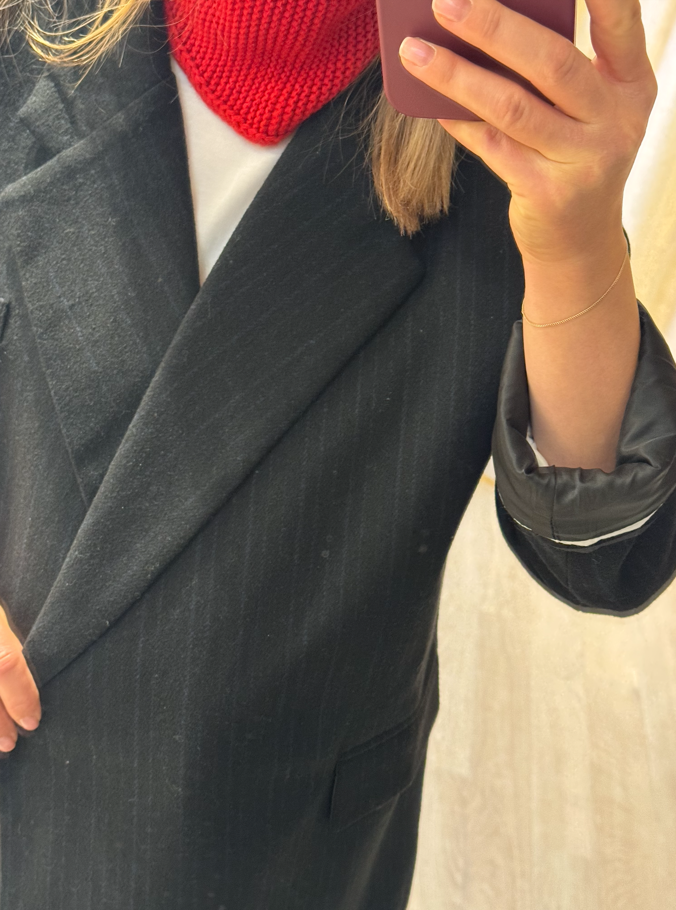 Pinstripe blazer Black