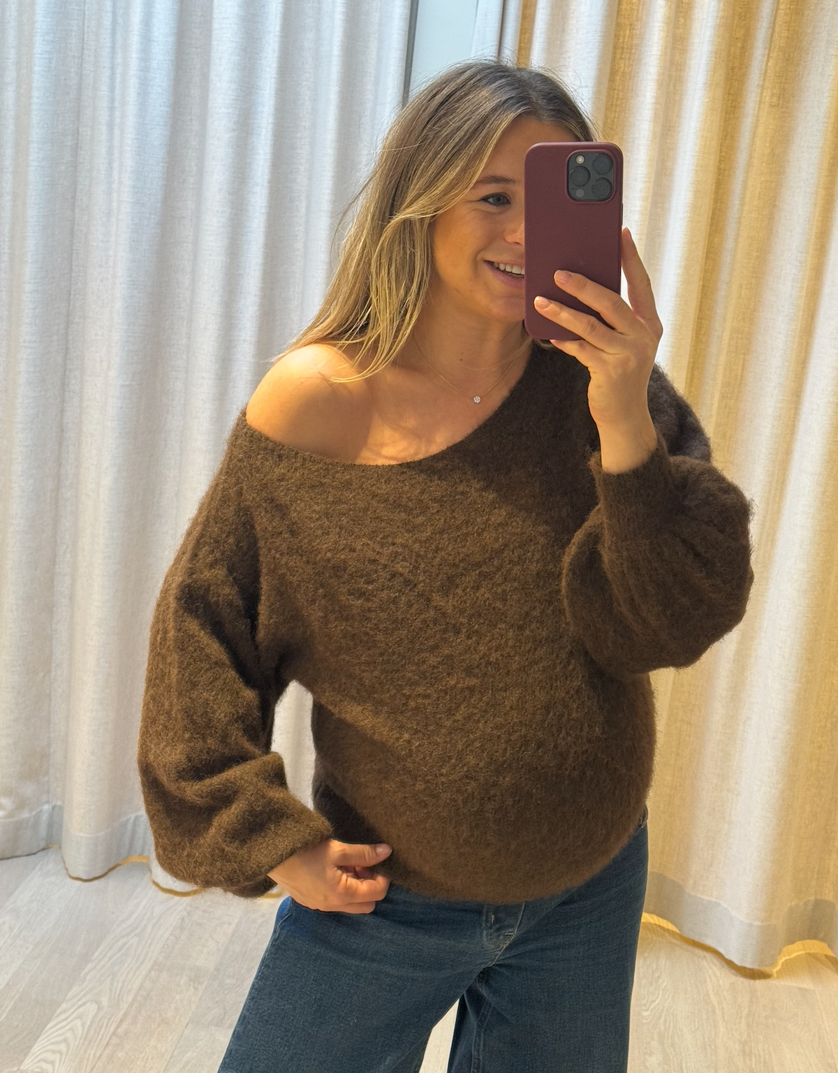 Asymmetric sweater Chocolate
