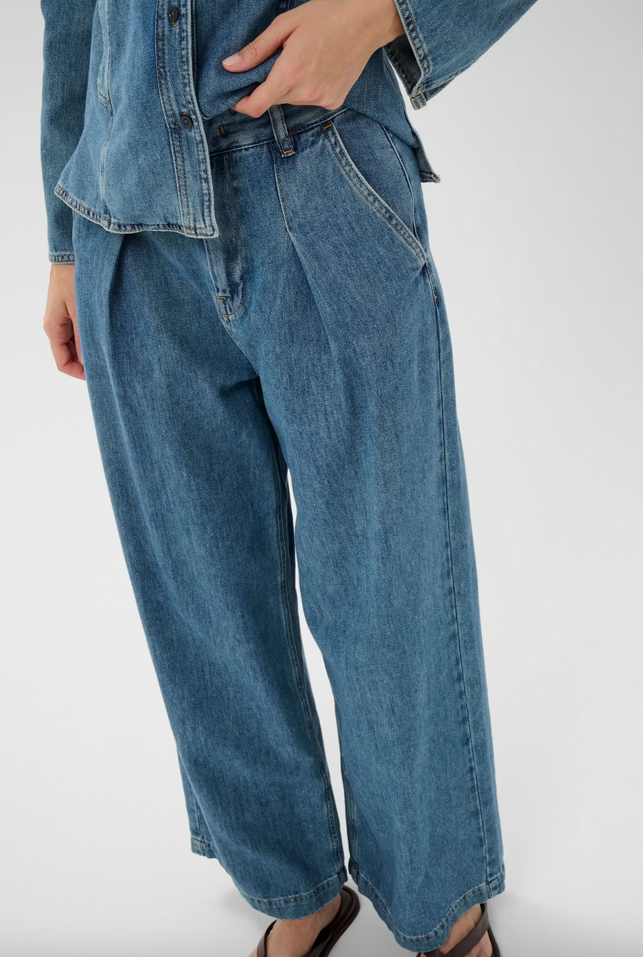 Dophina Wide Pants Medium blue denim