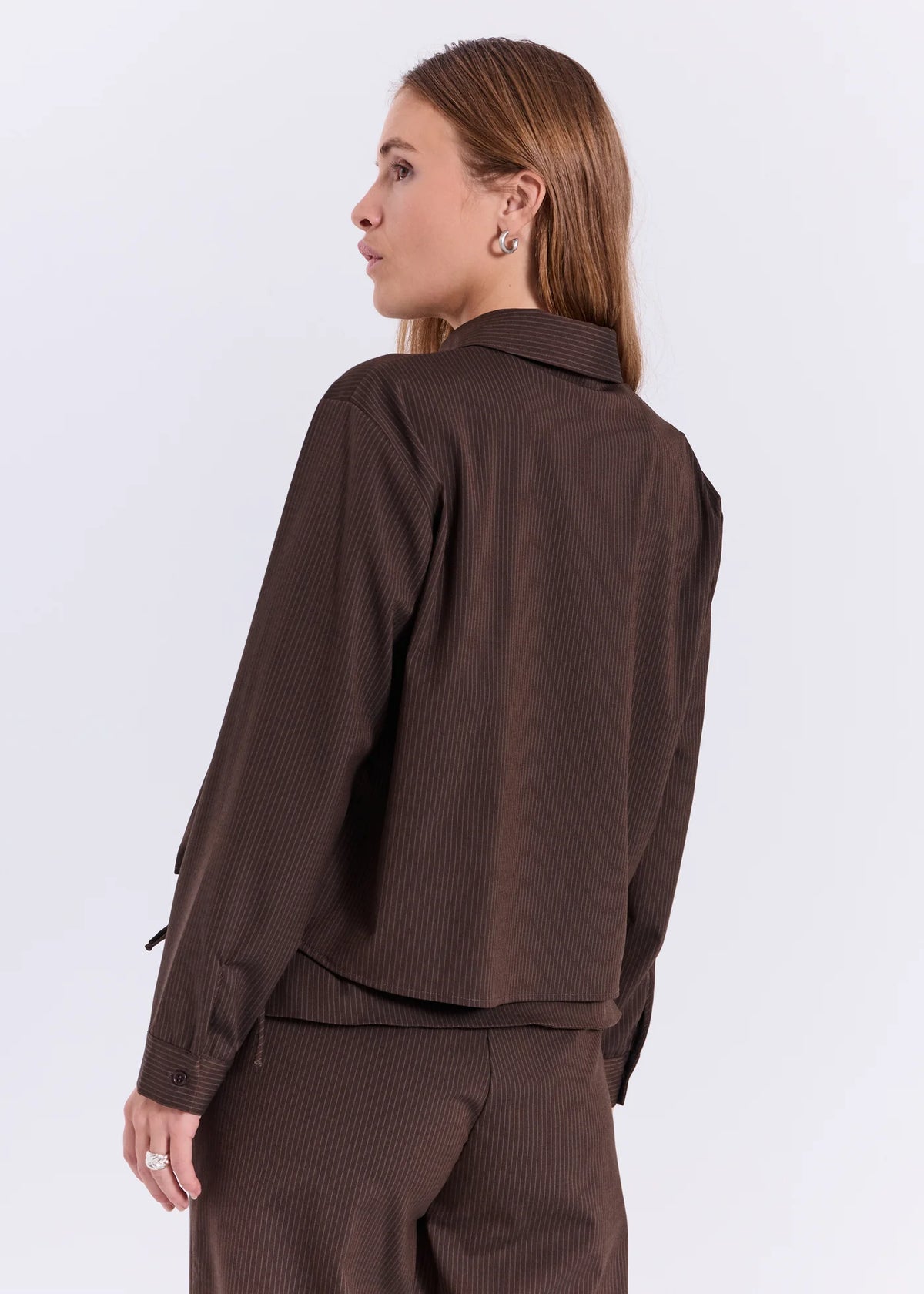 Willow string shirt Brown pinstripe