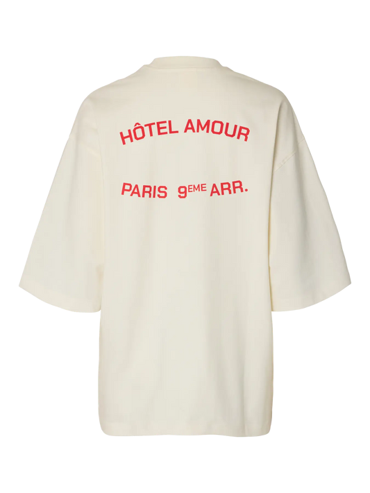 Boxy Lia SS hotel amour tee Egret