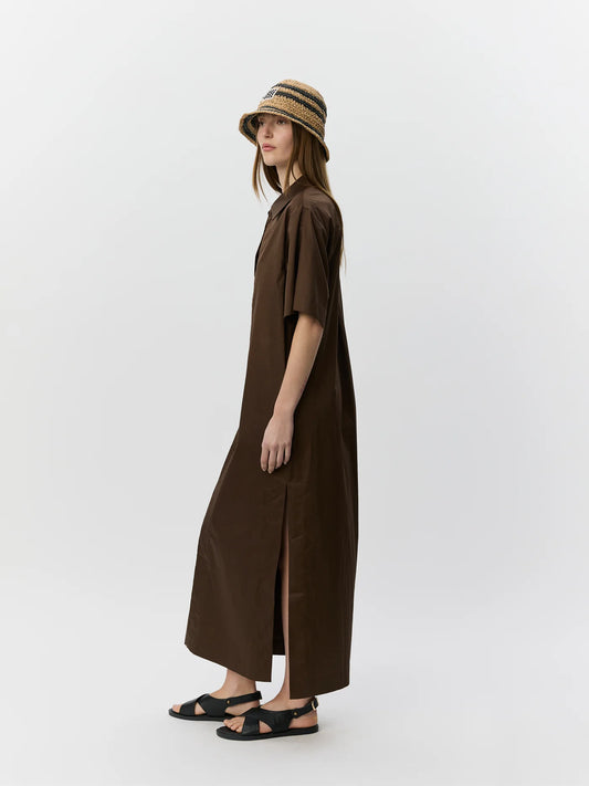 Asana oversize shirt dress Intense brown