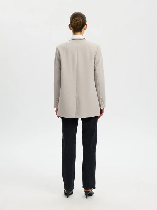 Rita LS relaxed blazer melange Fossil melange