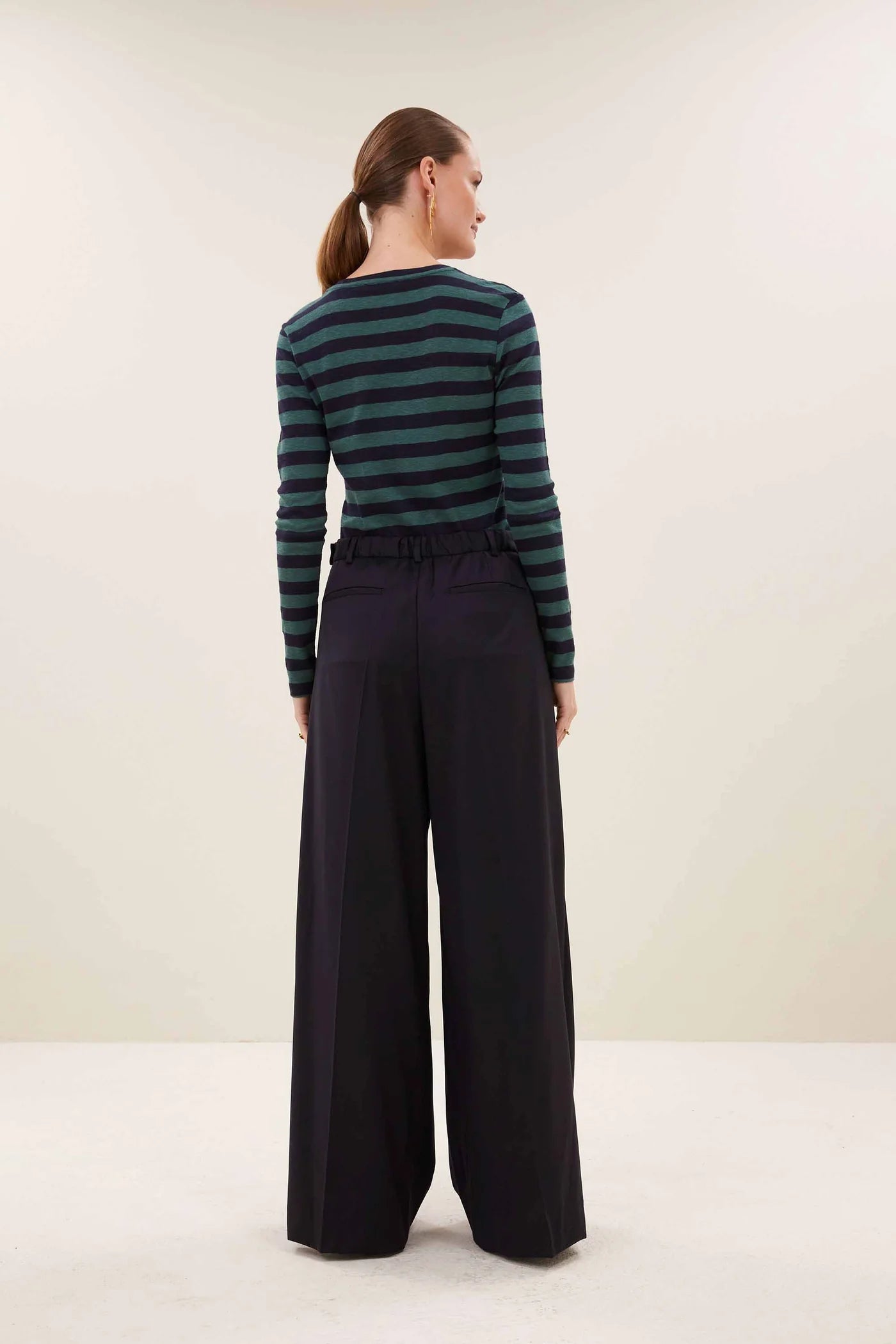 Basic Stripe Top Deep Green
