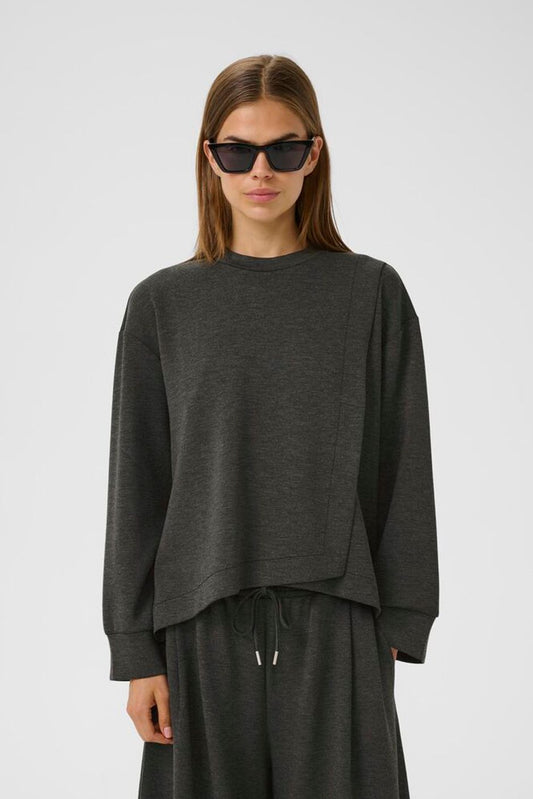 Gida melange vincent sweatshirt Dark grey melange