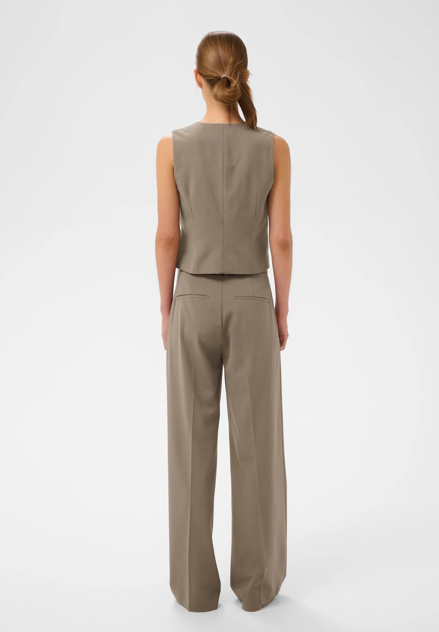 Haisly wide pants Sandy grey melange