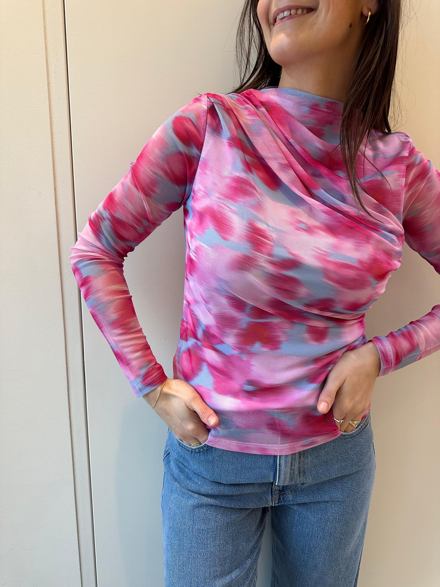 Flori top Pink/ skyway