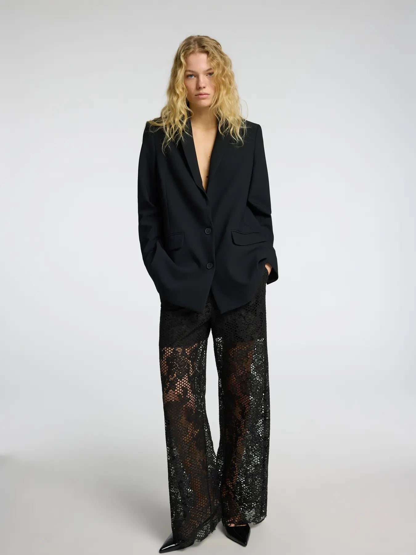 Milly HW straight pants Black