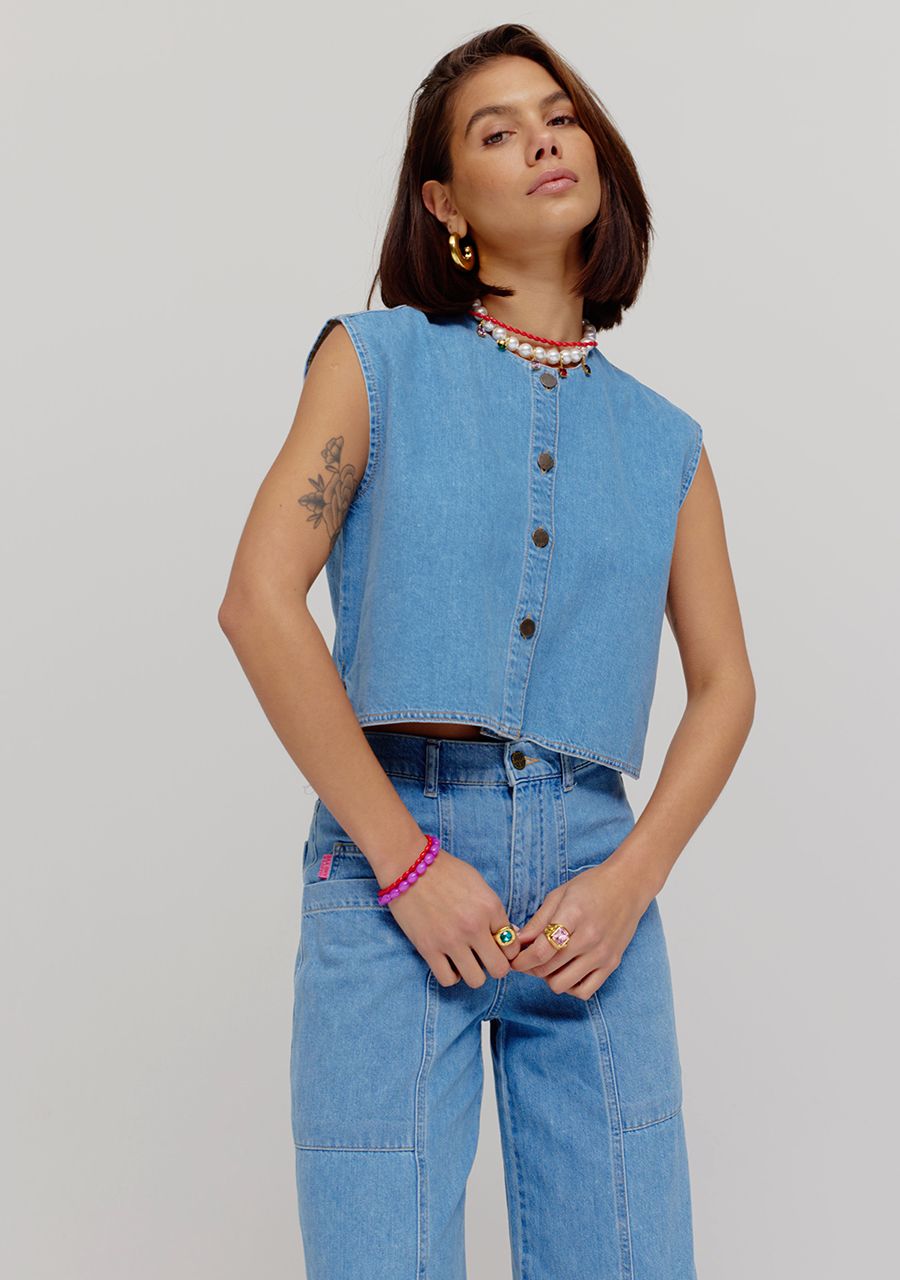 Gilly Gilet Mid blue