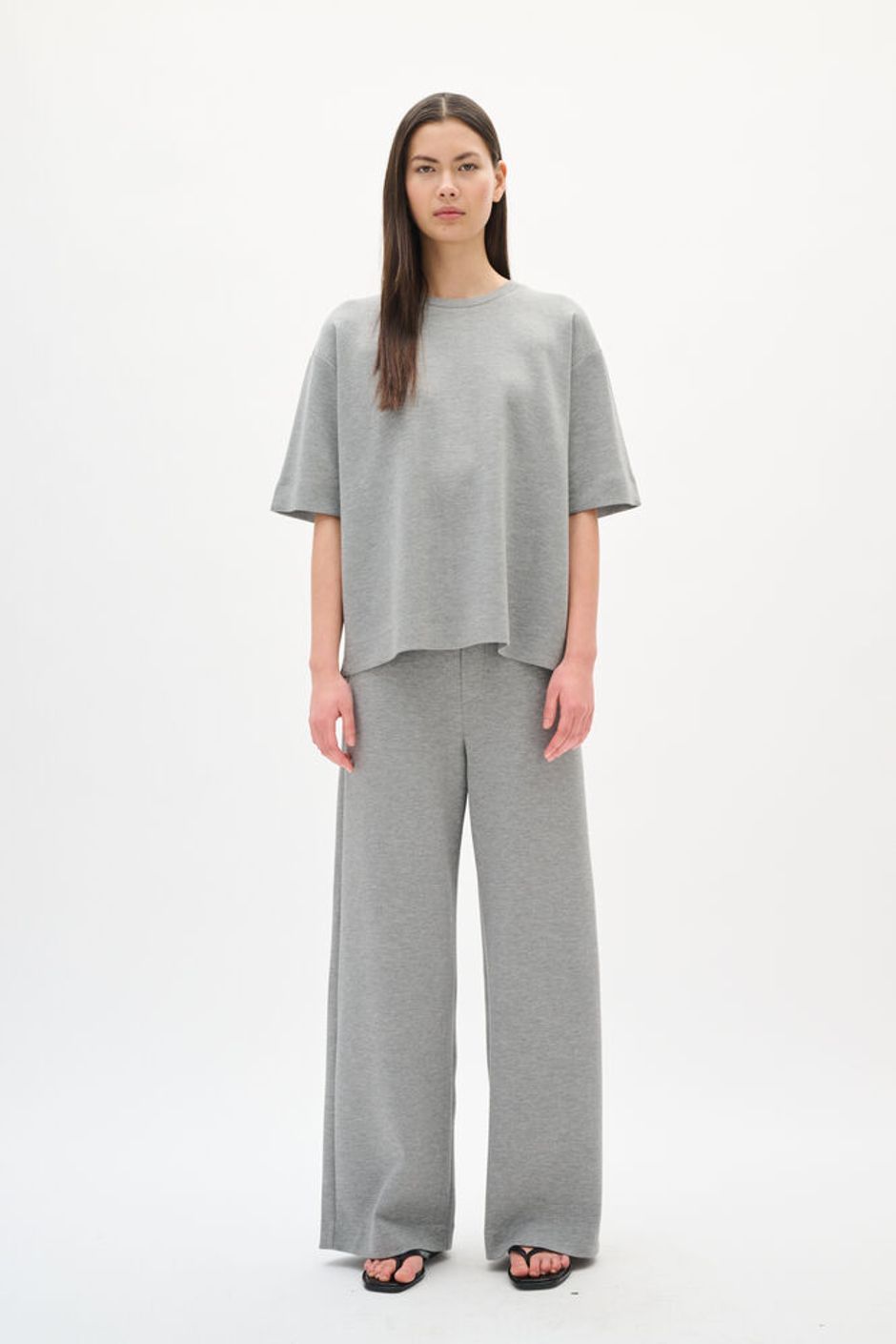 Pannie oversize T-shirt melange Dark grey melange
