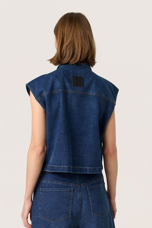 Calianna waistcoat Dark blue denim