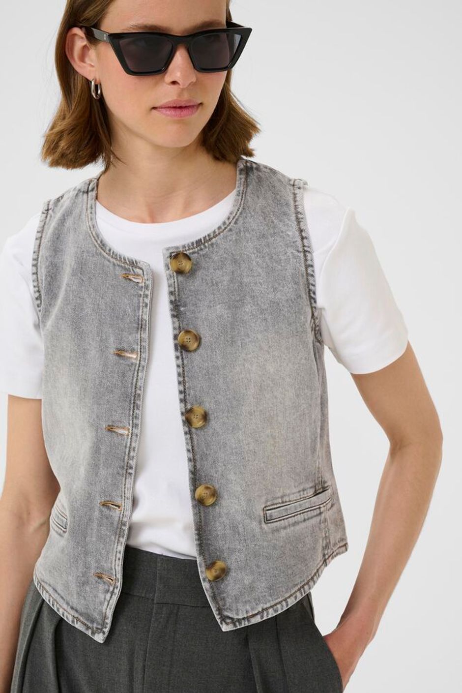 Nanas waistcoat Light grey melange