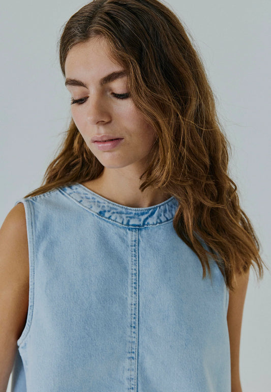 Lai denim top Light blue wash
