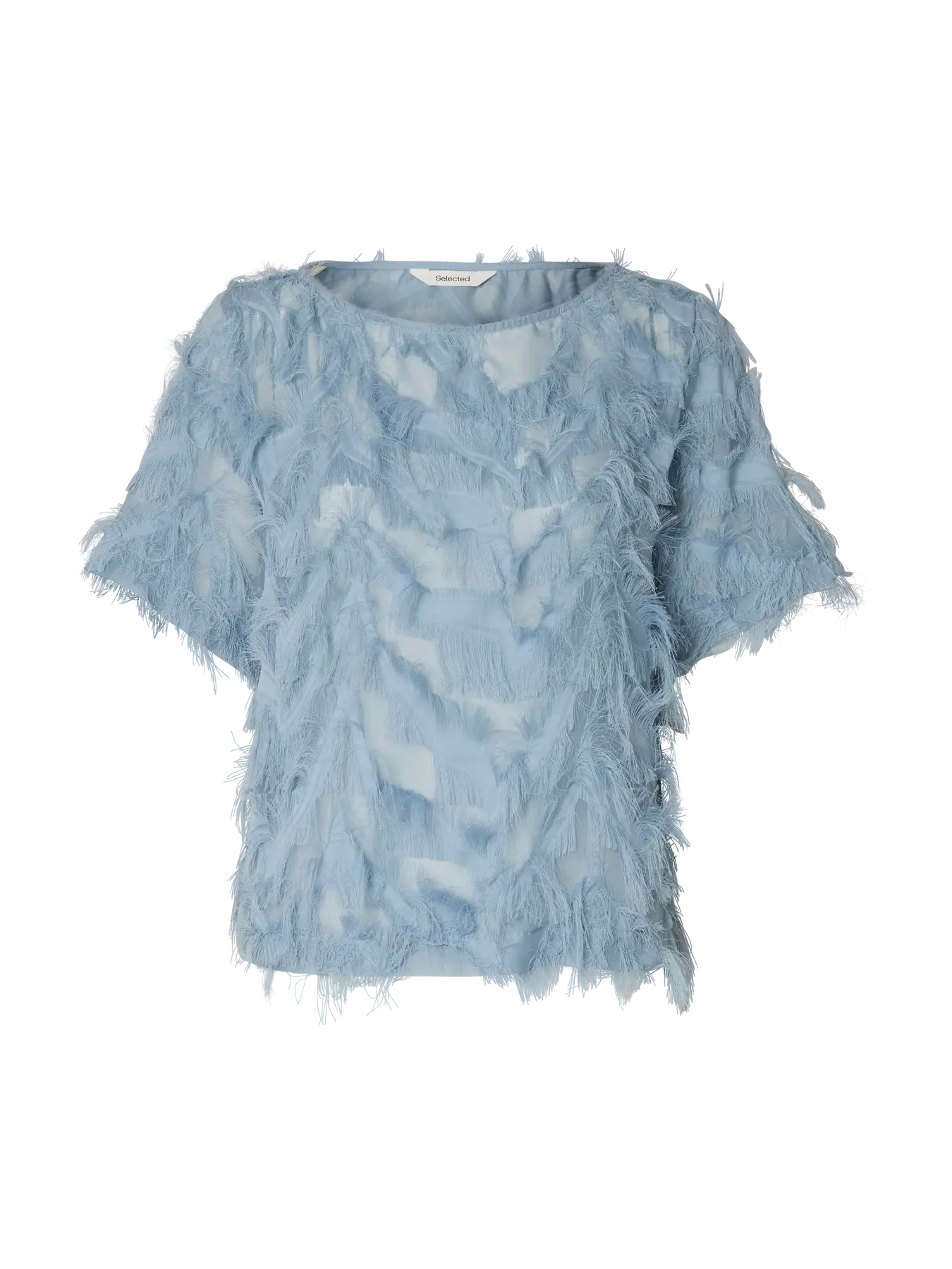 Myline SS boat neck top Dusty blue