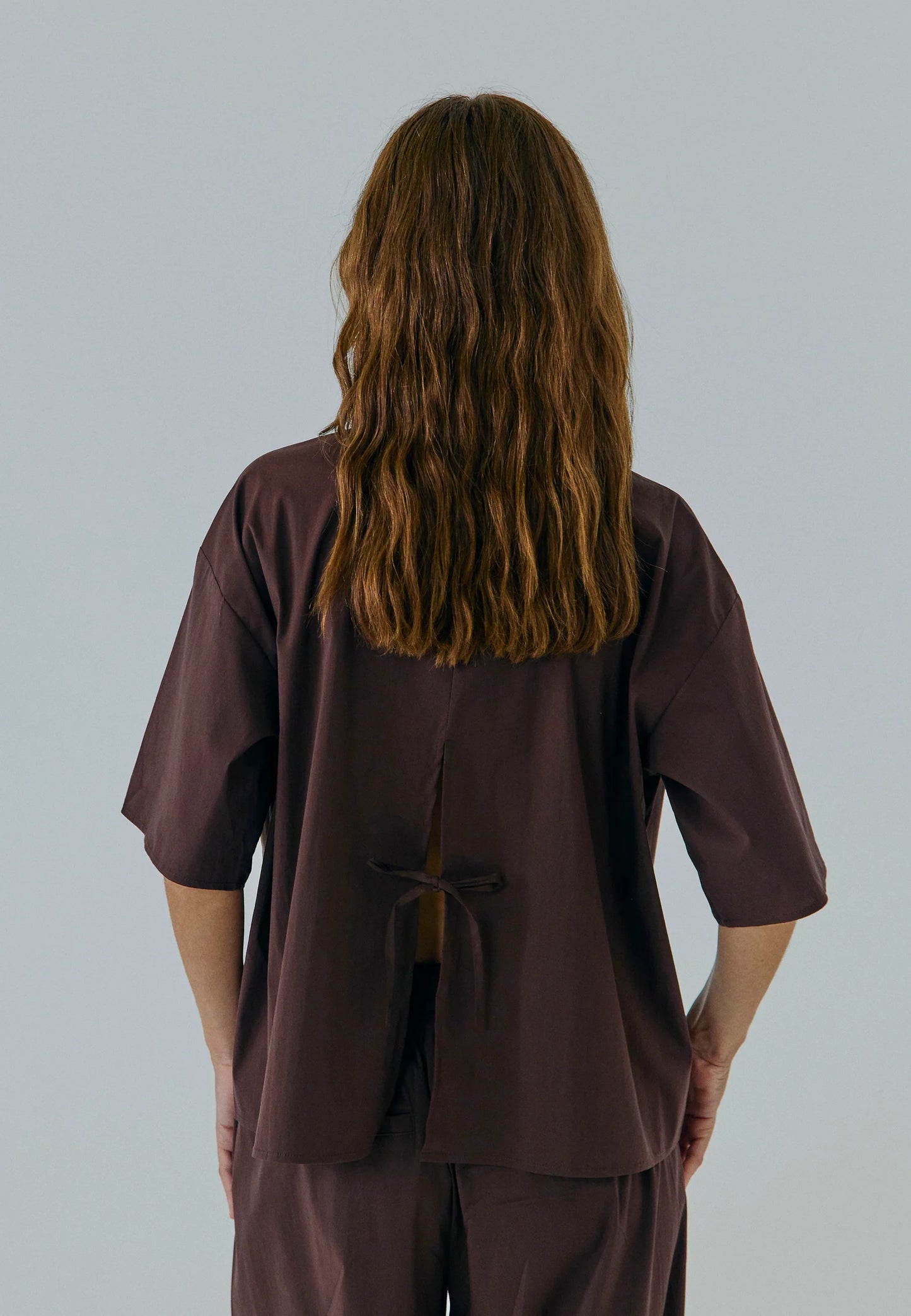 Otillia string shirt Dark brown
