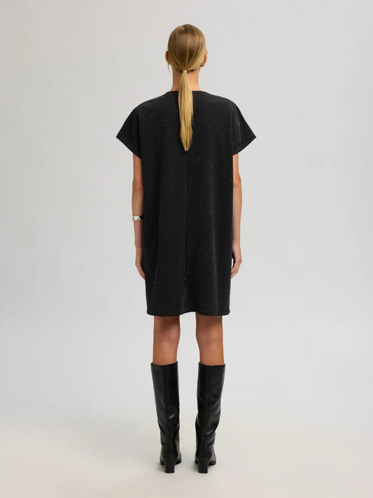 Oversized Sandra Short Dress Black